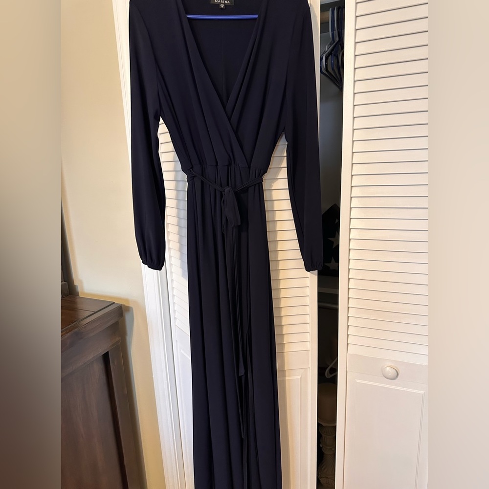Floor length Navy dress
